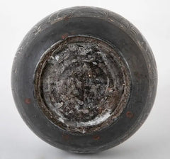 Indian Silver Inlaid Bidri Hookah Base Vase