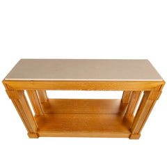 A Custom Made Modernist Cerused Beech Console with Travertine Top
