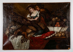 Large Flemish Oil Painting, Circa 1680