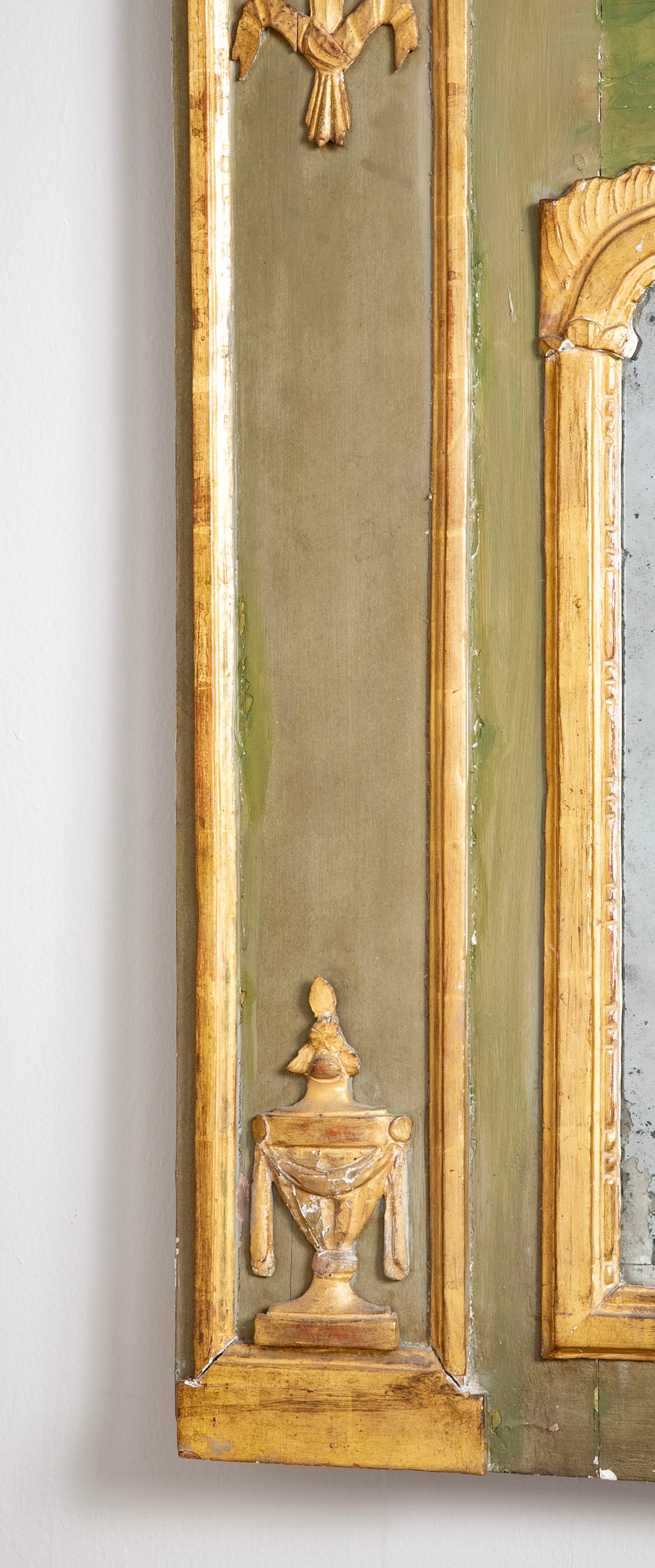 An 18th Century French Trumeau with Oil Painting of a Man and Woman in a Forest An 18th Century French Trumeau with Oil Painting of a Man and Woman in a Forest