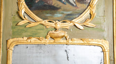 An 18th Century French Trumeau with Oil Painting of a Man and Woman in a Forest