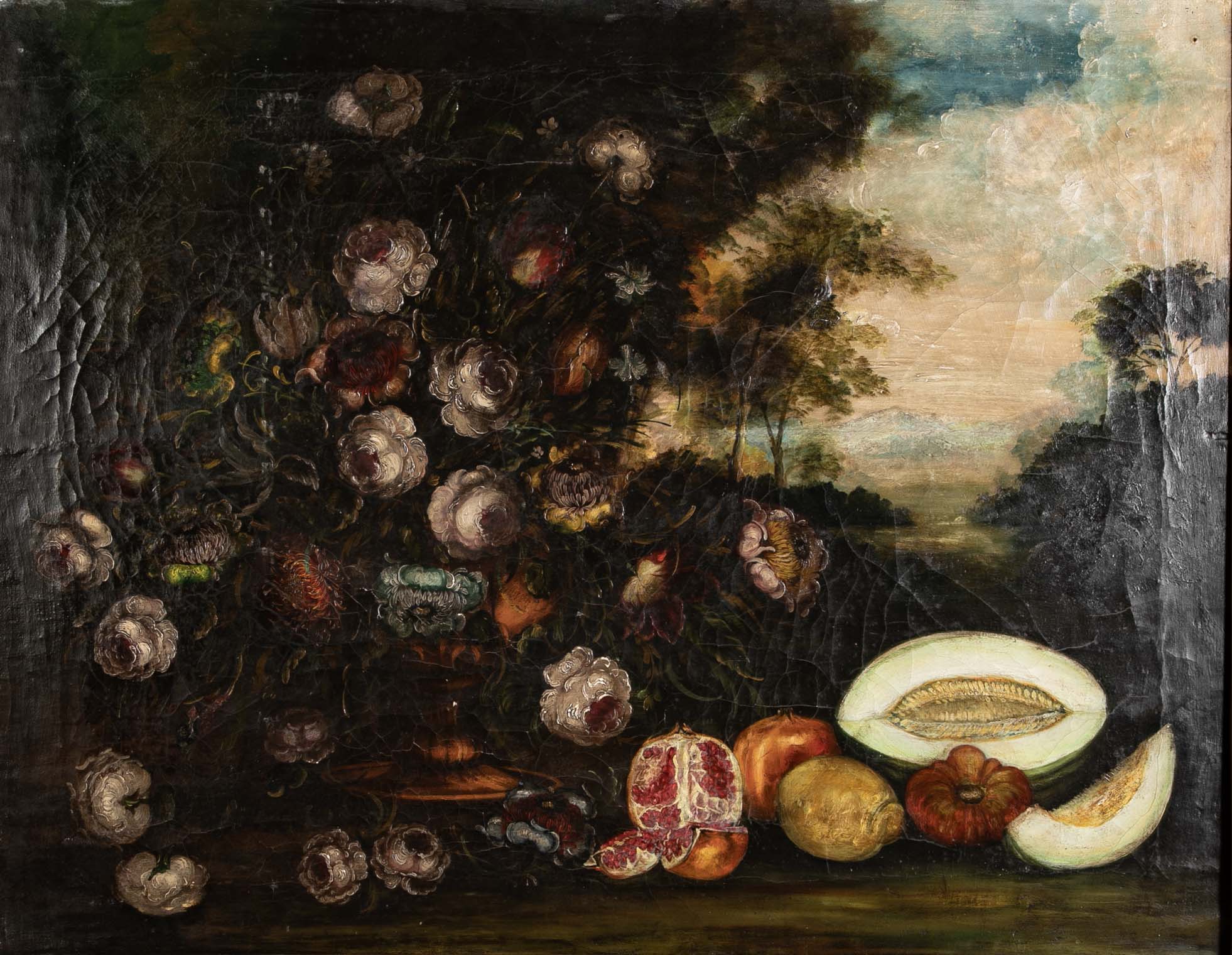 18th Century French Still Life Oil on Canvas