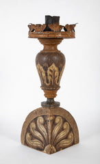Pair of Carved and Painted 18th Century French Candlesticks
