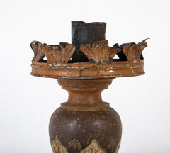 Pair of Carved and Painted 18th Century French Candlesticks