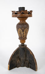 Pair of Carved and Painted 18th Century French Candlesticks