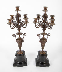 Pair of Mid 19th Century Ornate Metal French Candelabra