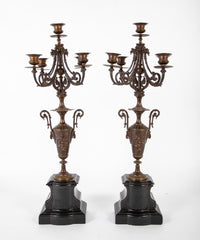 Pair of Mid 19th Century Ornate Metal French Candelabra