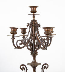 Pair of Mid 19th Century Ornate Metal French Candelabra