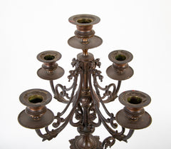 Pair of Mid 19th Century Ornate Metal French Candelabra