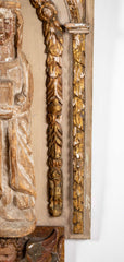 Beautifully Carved Catholic Panneau de Bois with Madonna and Angels
