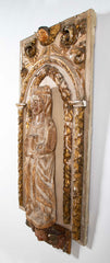 Beautifully Carved Catholic Panneau de Bois with Madonna and Angels