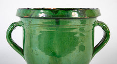 An 18th Century French Provincial Green Ceramic Jardiniere