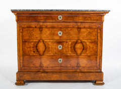 A Louis Philippe Marble Top Four Drawer Commode