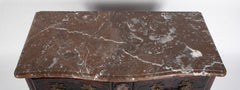 French Marble Top Bureau or Chest of Drawers Having Original Hardware