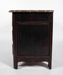 French Marble Top Bureau or Chest of Drawers Having Original Hardware