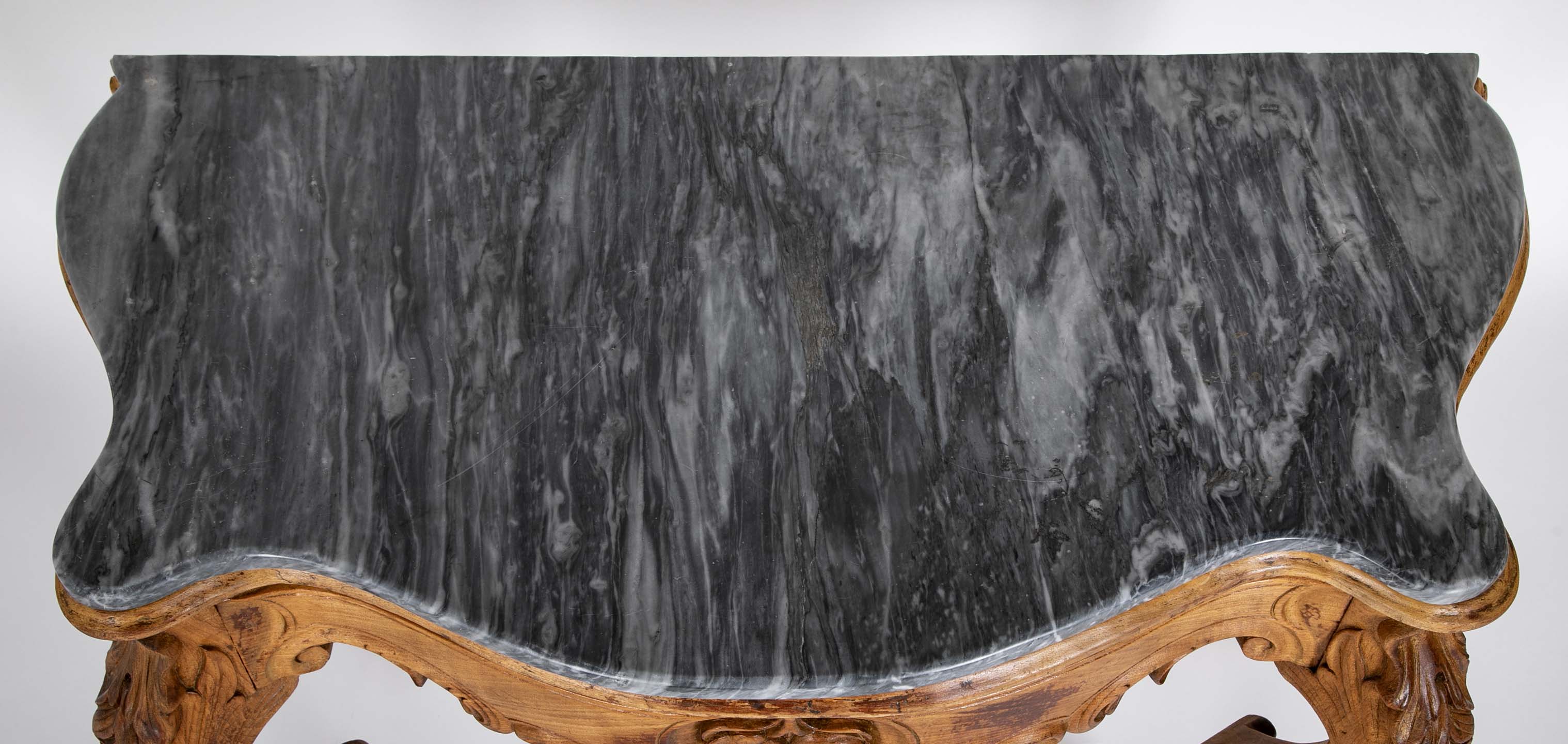 Stunning Rococo Style Marble Top Console