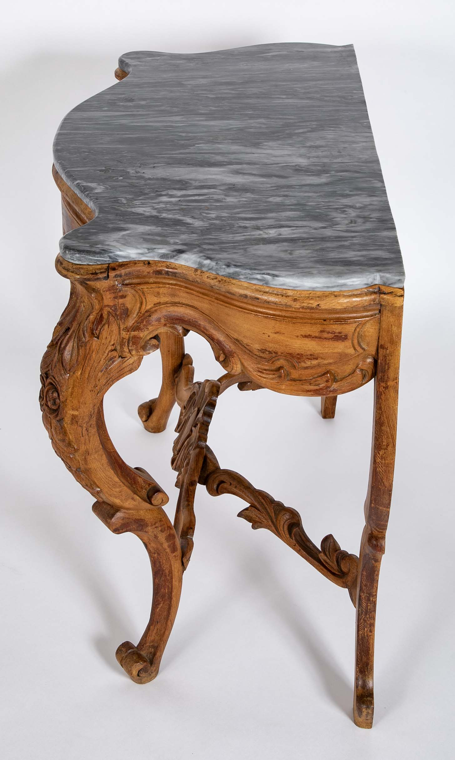 Stunning Rococo Style Marble Top Console