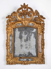 18th Century Carved French Mirror with Original Mercury Amalgam Mirror Plate