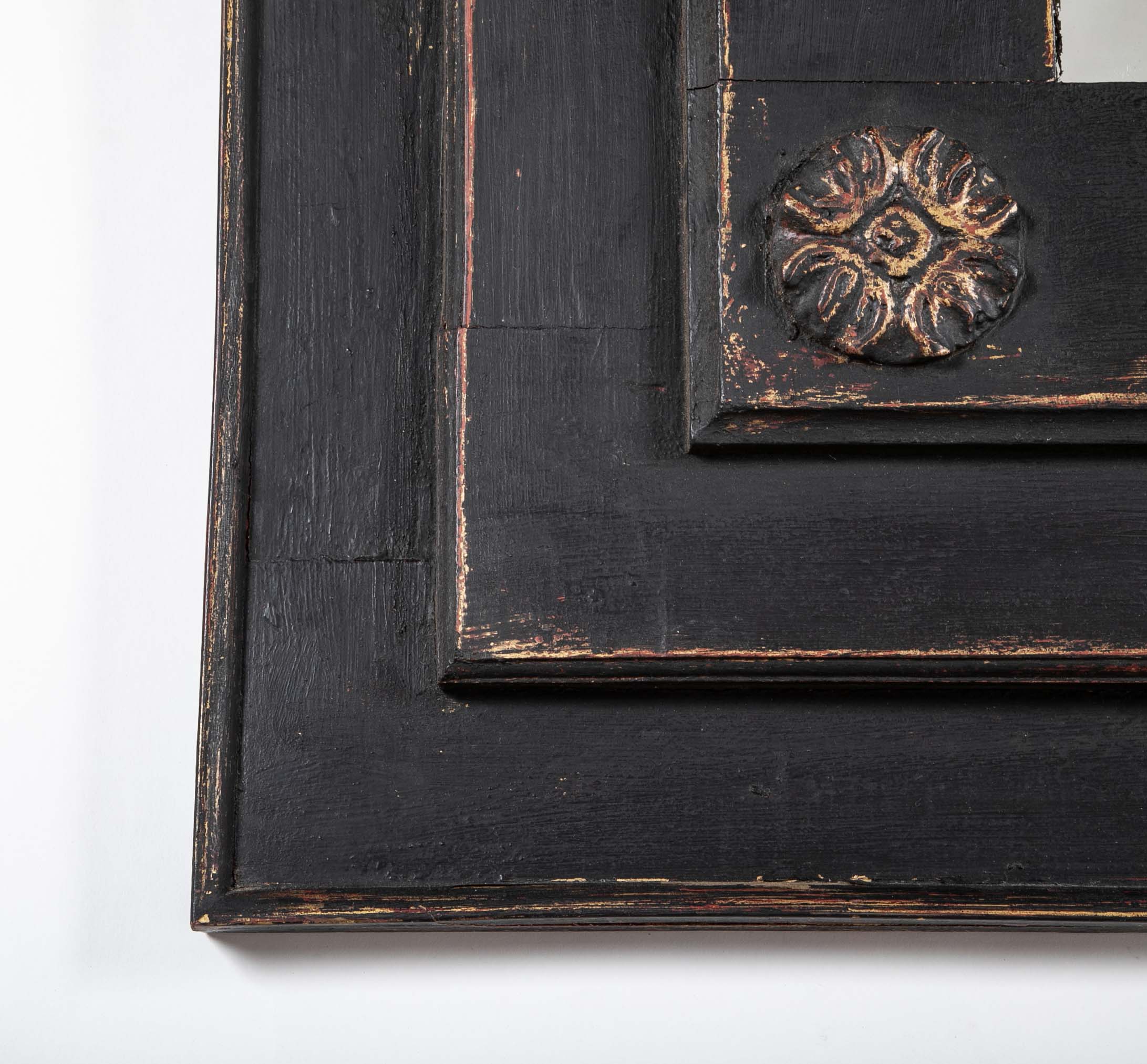 Pair of Black Painted Mirrors, Circa 1780