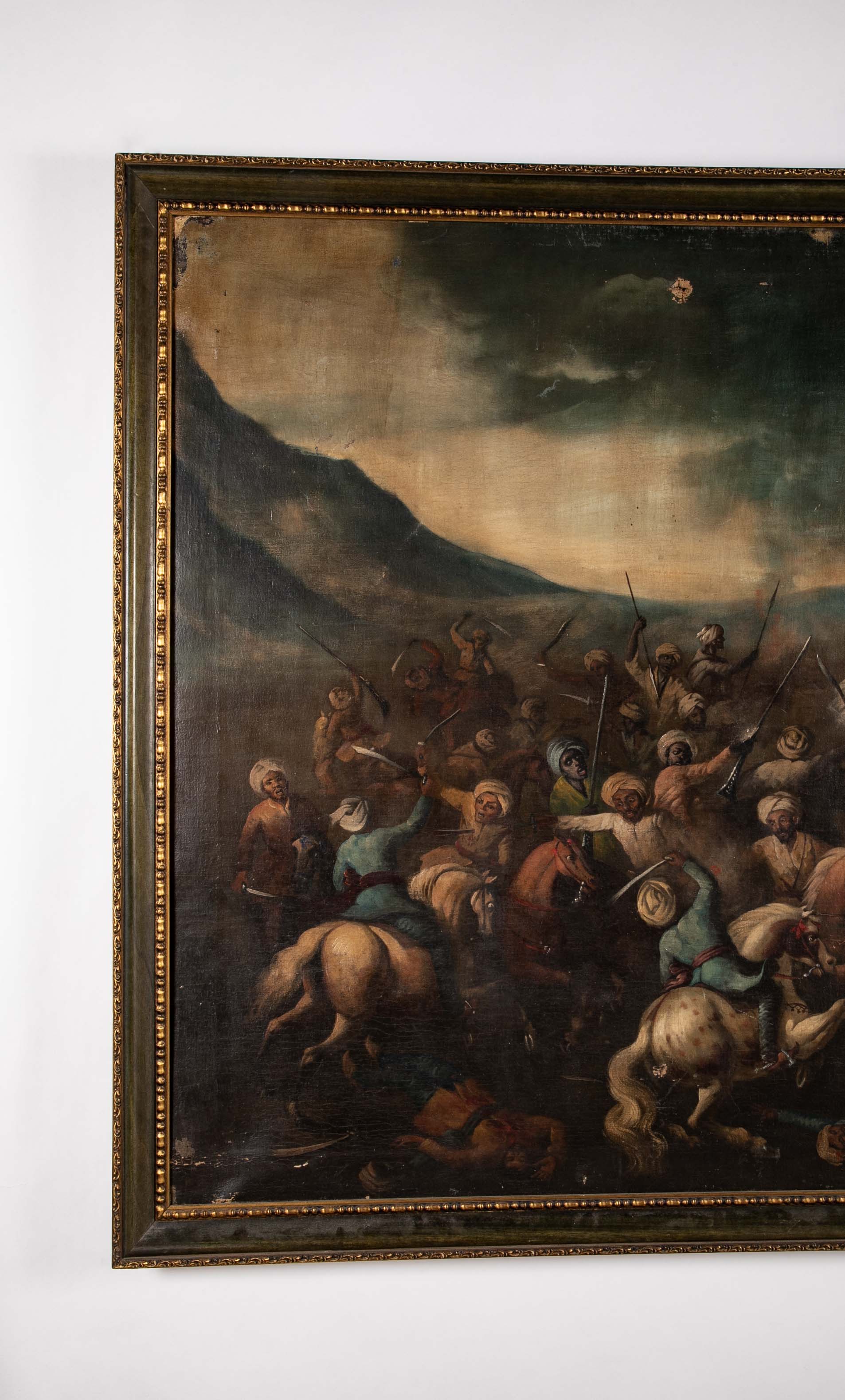 "Una Batalla Morisca" Spanish Oil Painting