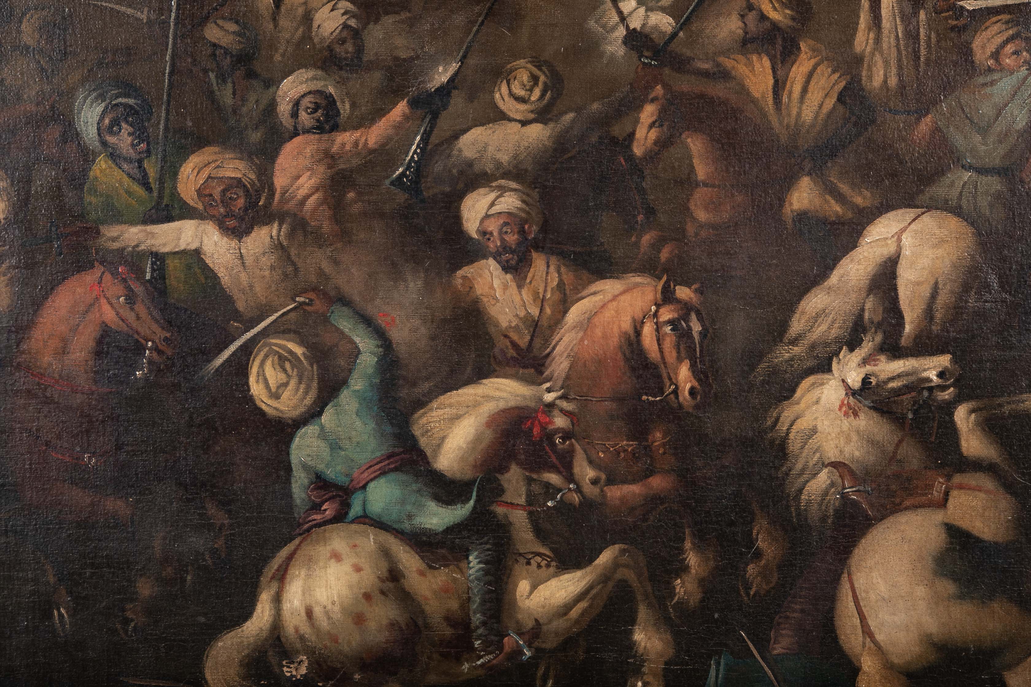 "Una Batalla Morisca" Spanish Oil Painting