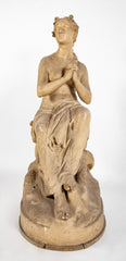 Large 18th Century French Plaster Statue of a Woman Praying