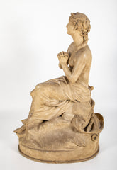 Large 18th Century French Plaster Statue of a Woman Praying