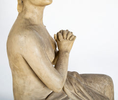 Large 18th Century French Plaster Statue of a Woman Praying