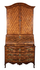 Unique Late 18th Century Swiss Secretary with Beautiful Marquetry