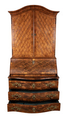 Unique Late 18th Century Swiss Secretary with Beautiful Marquetry