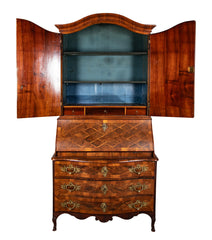 Unique Late 18th Century Swiss Secretary with Beautiful Marquetry