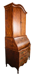 Unique Late 18th Century Swiss Secretary with Beautiful Marquetry
