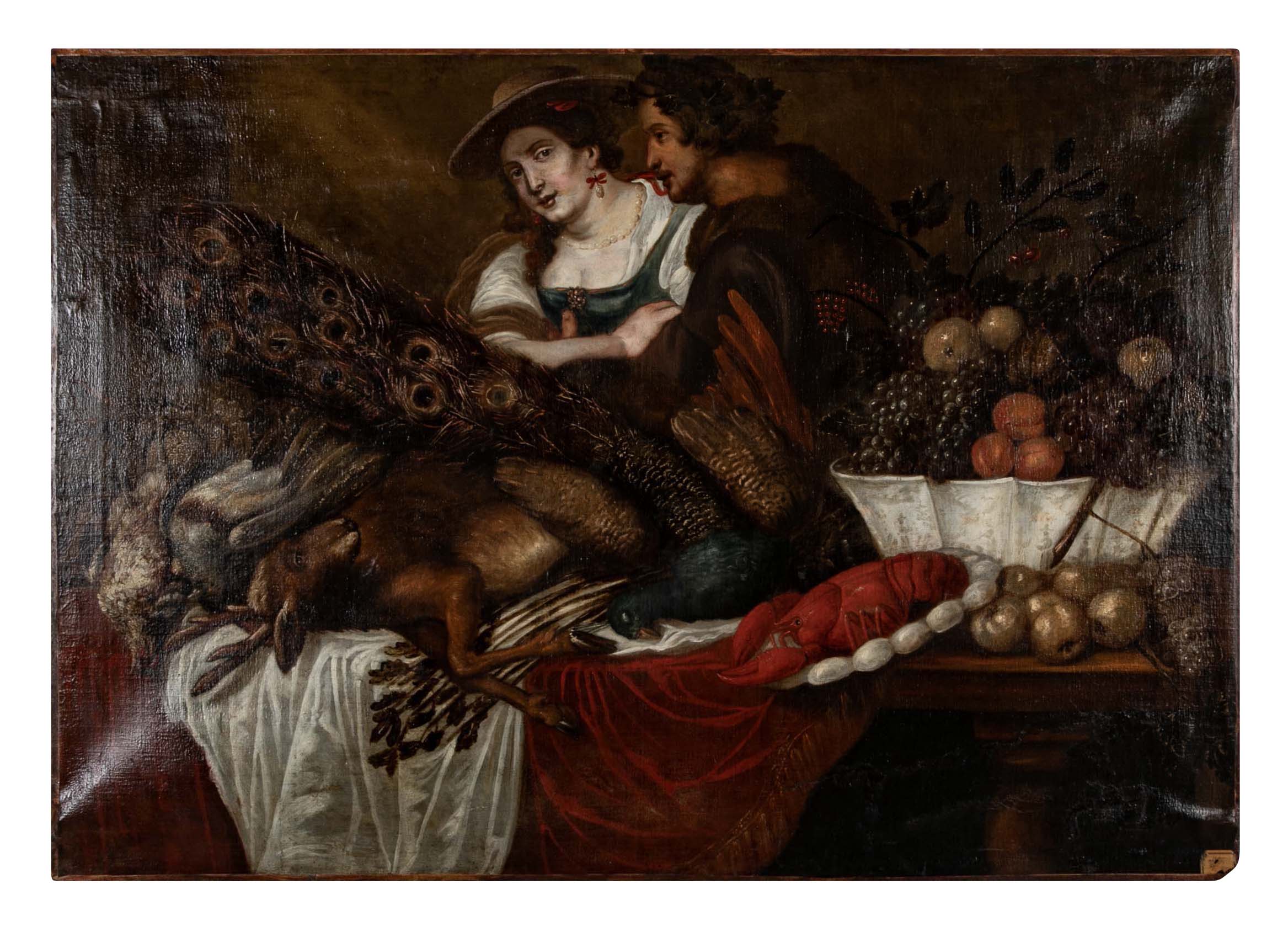 Large Flemish Oil Painting, Circa 1680