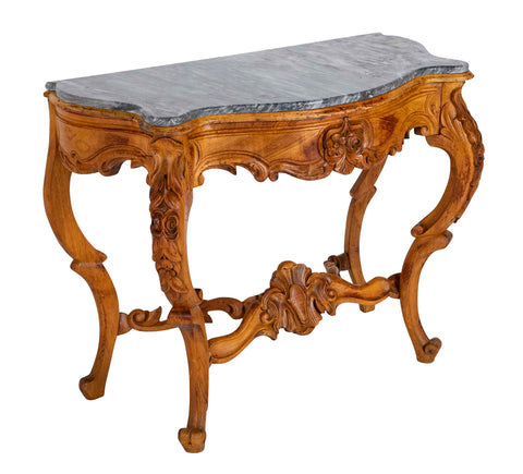Stunning Rococo Style Marble Top Console