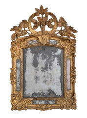 18th Century Carved French Mirror with Original Mercury Amalgam Mirror Plate