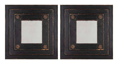 Pair of Black Painted Mirrors, Circa 1780