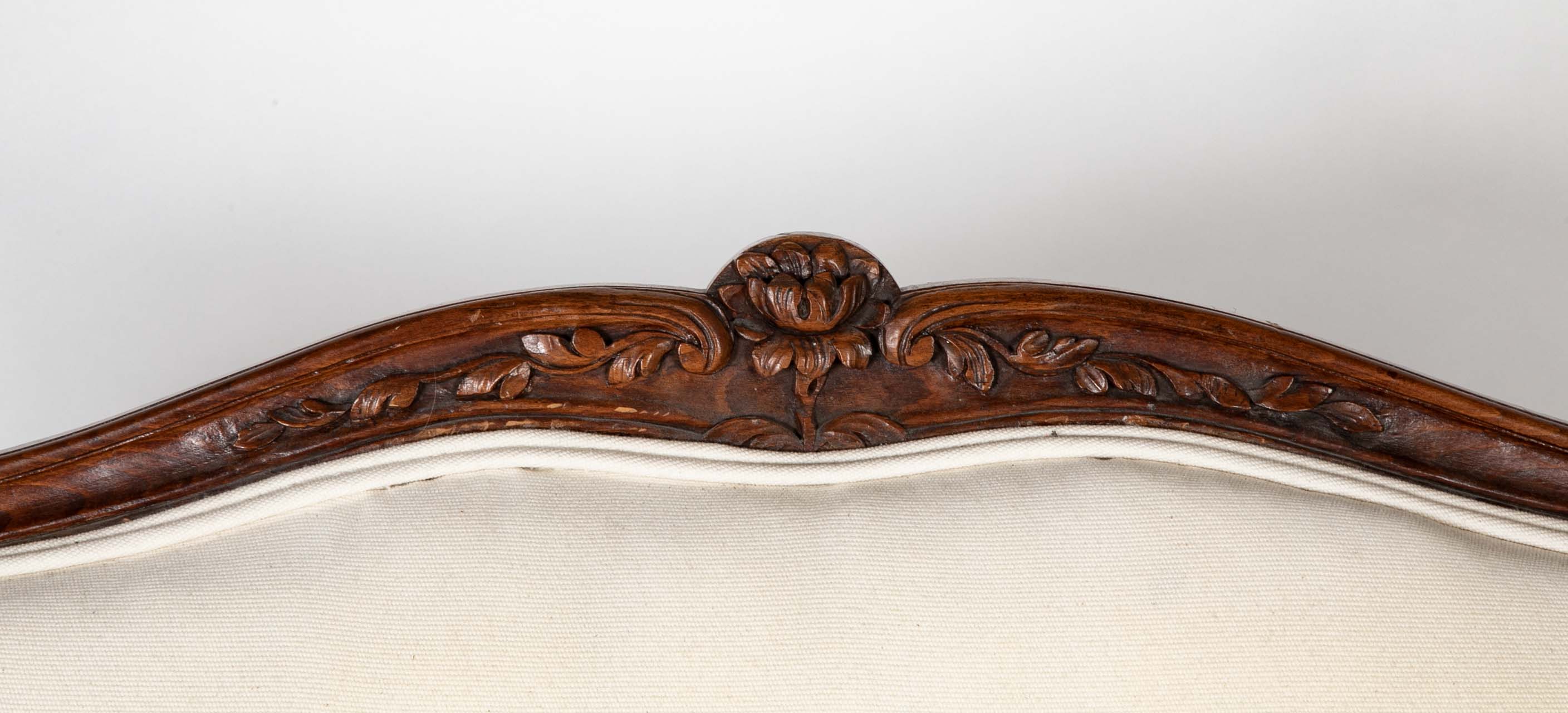 19th Century Carved Wood French Settee from Burgundy