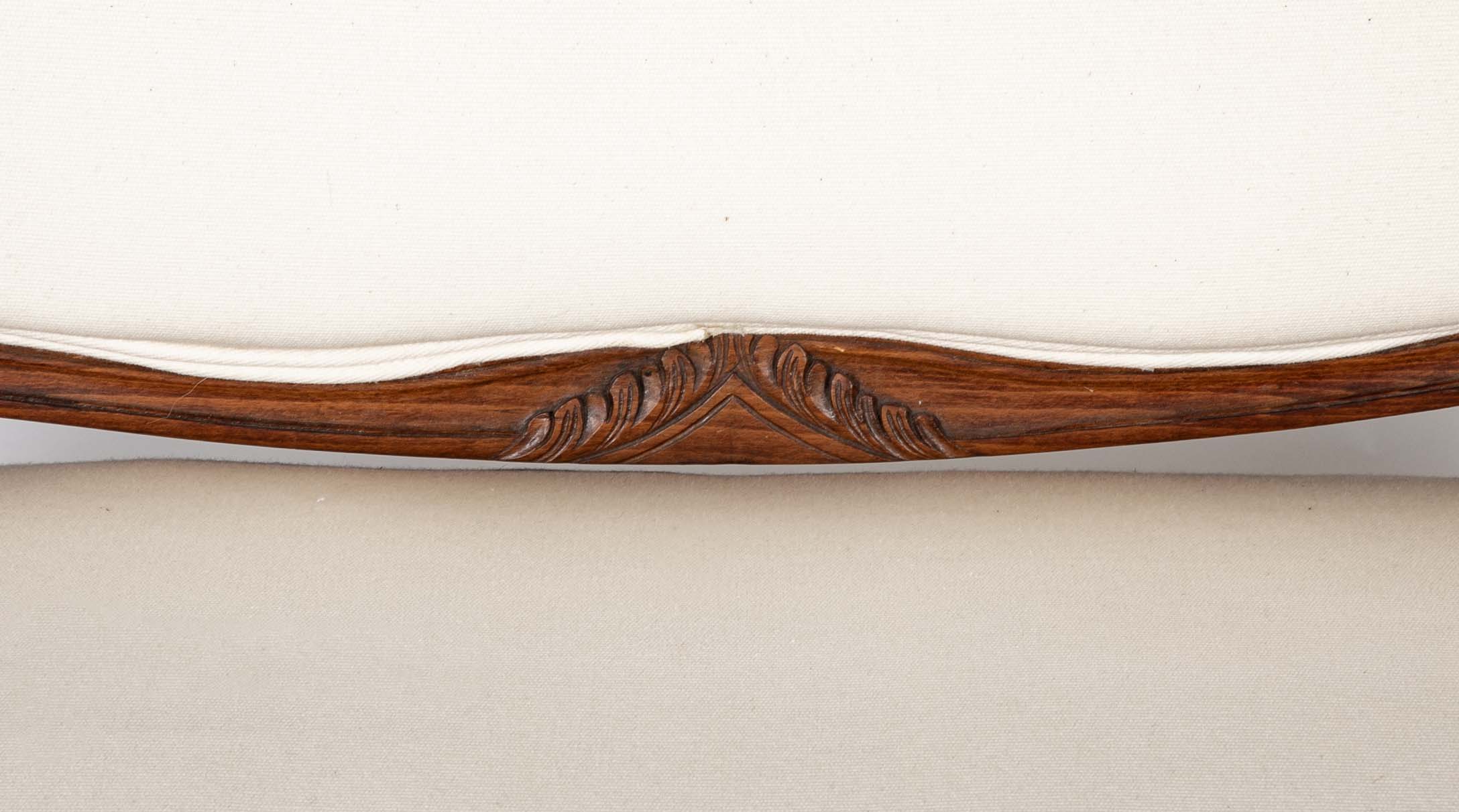 19th Century Carved Wood French Settee from Burgundy