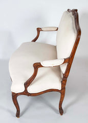 19th Century Carved Wood French Settee from Burgundy