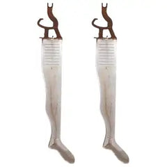 Pair of 1920's American Steel & Iron Stocking Stretchers, Industrial Folk Art