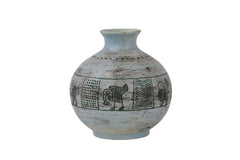 Jacques Blin Ceramic Vase With Bird Decoration