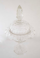 Pair of Covered Cut Glass Compotes