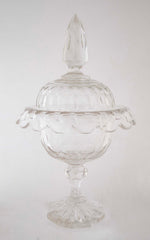 Pair of Covered Cut Glass Compotes