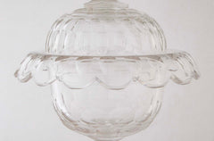 Pair of Covered Cut Glass Compotes