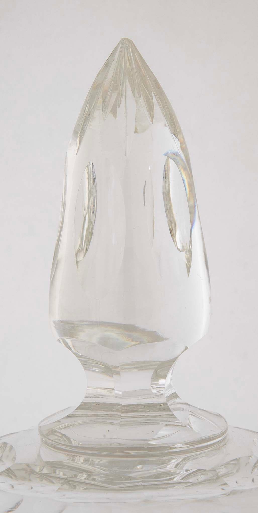 Pair of Covered Cut Glass Compotes