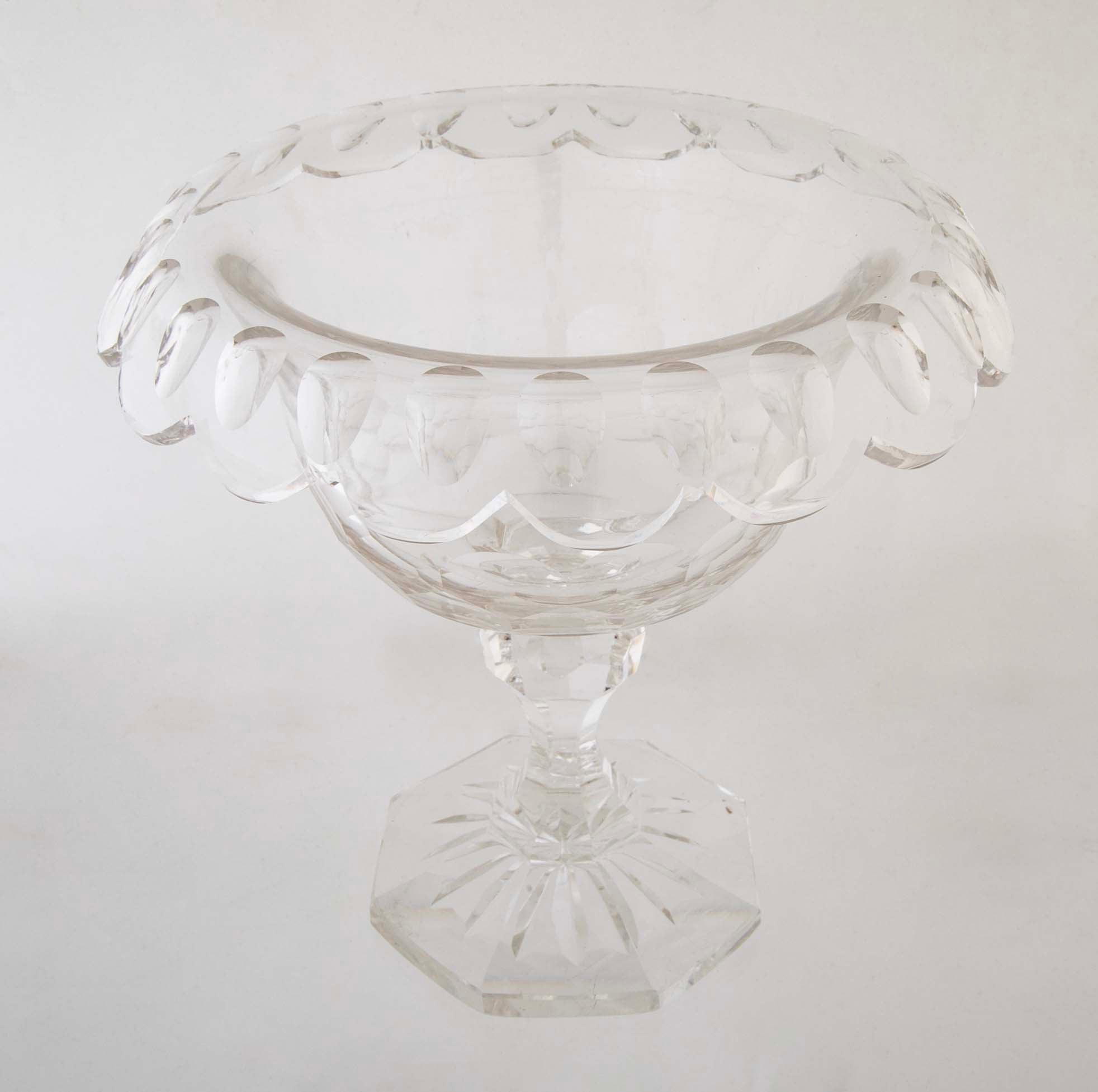 Pair of Covered Cut Glass Compotes