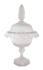 Pair of Covered Cut Glass Compotes