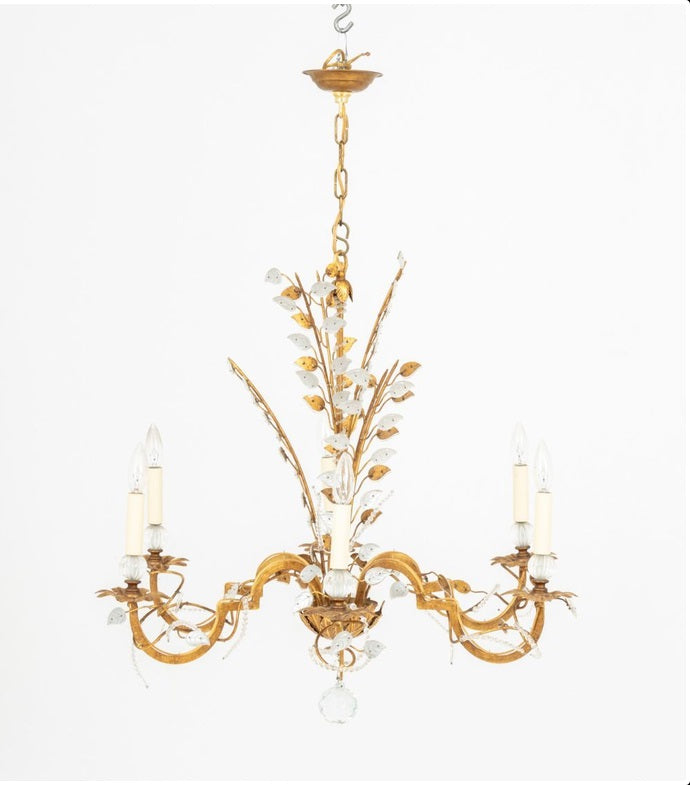 Mid-Century French Maison Bagues Style Chandelier