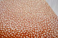 Red Lacquer Eggshell Inlay Parsons Side Table by Maitland-Smith