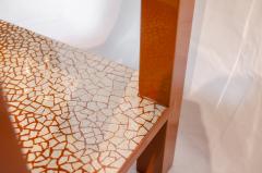 Red Lacquer Eggshell Inlay Parsons Side Table by Maitland-Smith